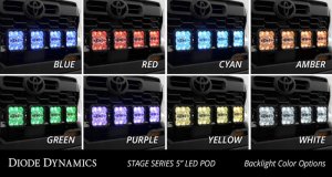 Toyota Tacoma LED Grille Kit - Diode Dynamics - SS5 Grille CrossLink Lightbar Kit - Sport Yellow - 2024+